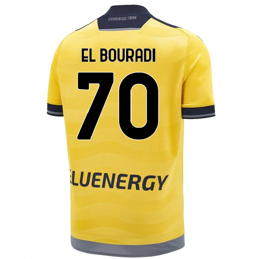 Danxen Hombre Camiseta Walid El Bouradi #70 Dorado 2ª Equipación 2024/25 La Camisa