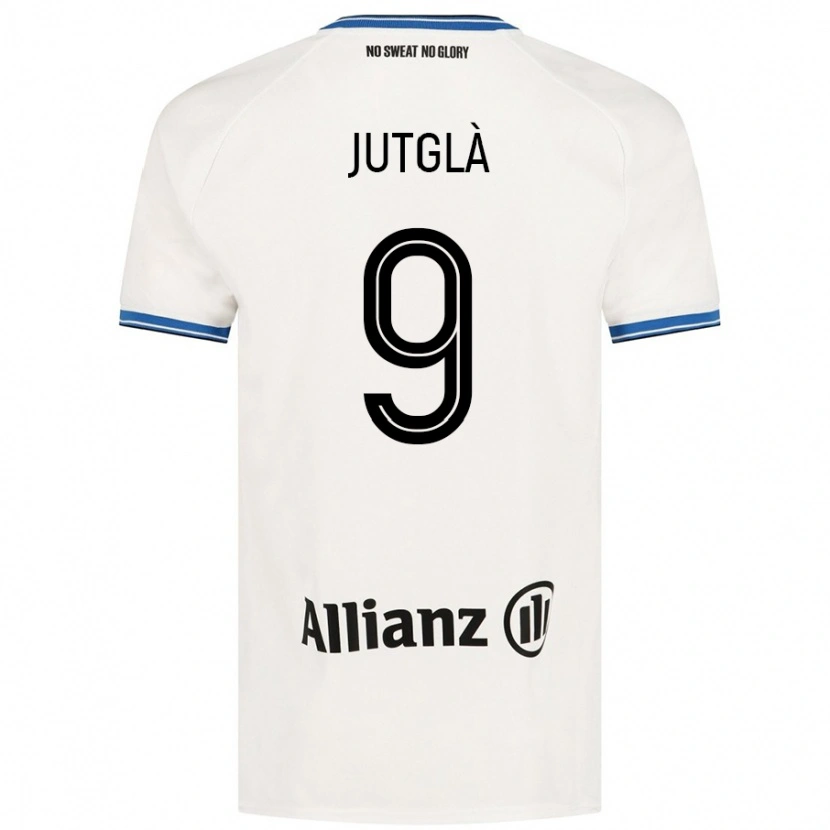Danxen Hombre Camiseta Ferran Jutglà #9 Blanco 2ª Equipación 2024/25 La Camisa