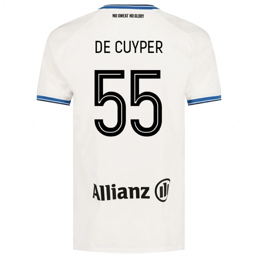 Danxen Hombre Camiseta Maxim De Cuyper #55 Blanco 2ª Equipación 2024/25 La Camisa
