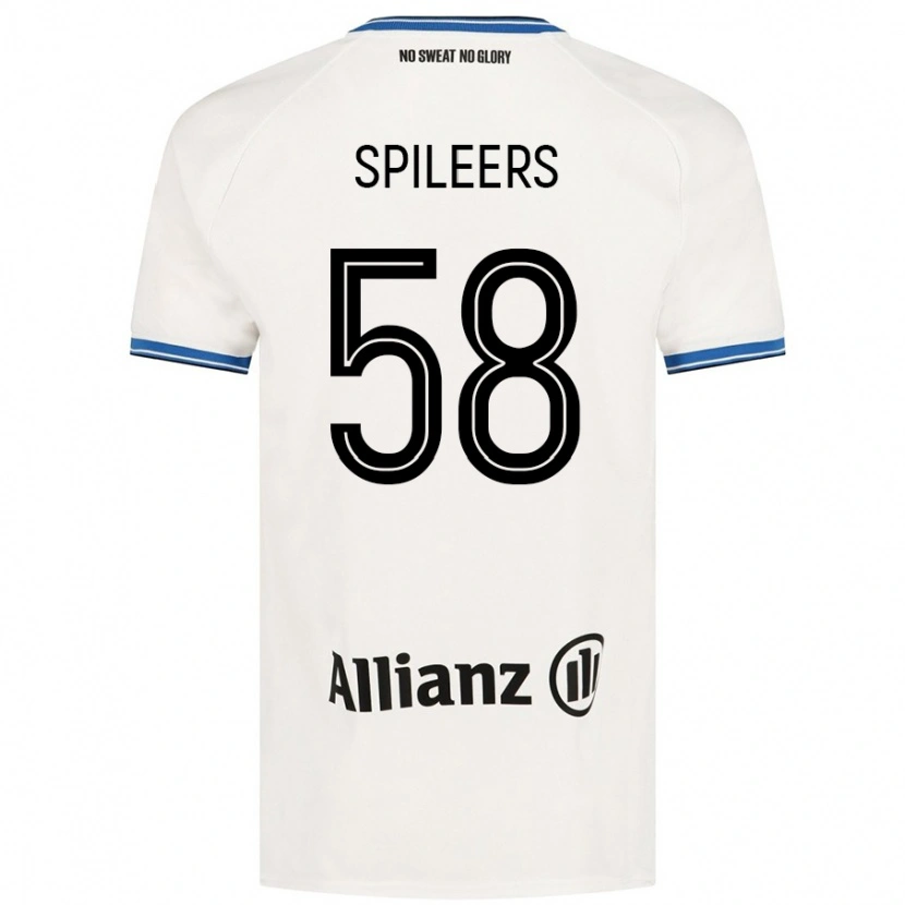 Danxen Hombre Camiseta Jorne Spileers #58 Blanco 2ª Equipación 2024/25 La Camisa