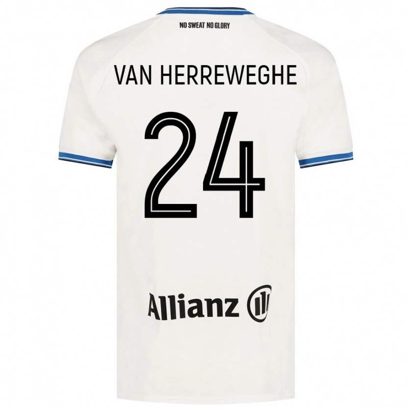 Danxen Hombre Camiseta Febe Van Herreweghe #24 Blanco 2ª Equipación 2024/25 La Camisa