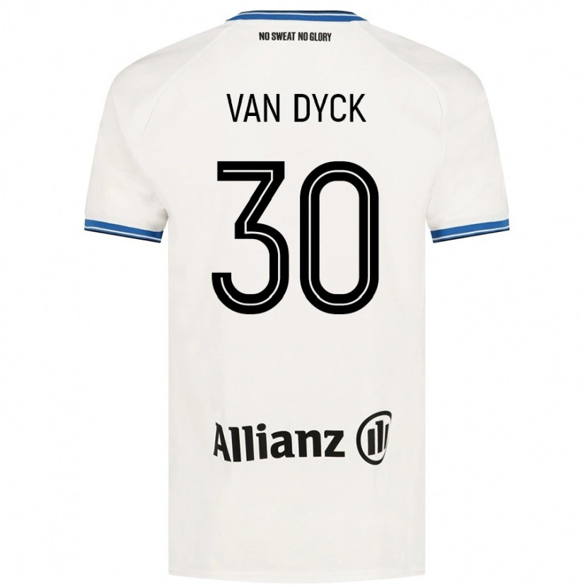 Danxen Hombre Camiseta Nell Van Dyck #30 Blanco 2ª Equipación 2024/25 La Camisa