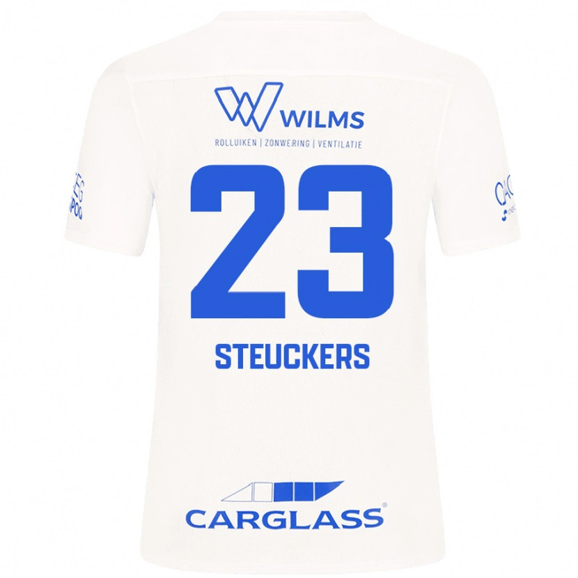 Danxen Hombre Camiseta Jarne Steuckers #23 Blanco 2ª Equipación 2024/25 La Camisa