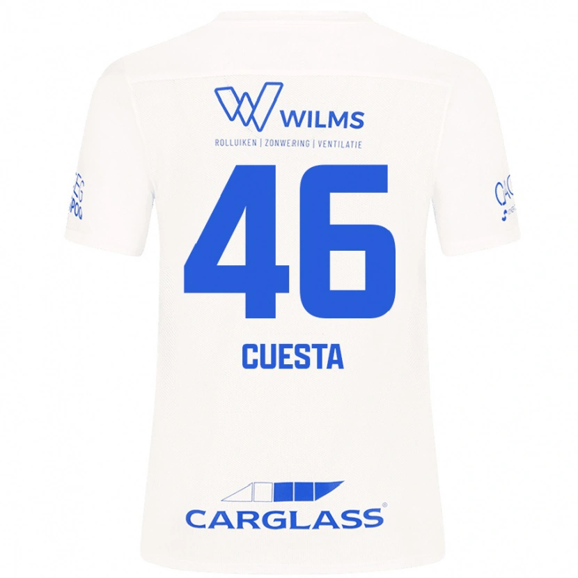 Danxen Hombre Camiseta Carlos Cuesta #46 Blanco 2ª Equipación 2024/25 La Camisa