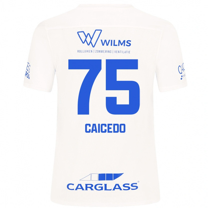 Danxen Hombre Camiseta Alfred Caicedo #75 Blanco 2ª Equipación 2024/25 La Camisa