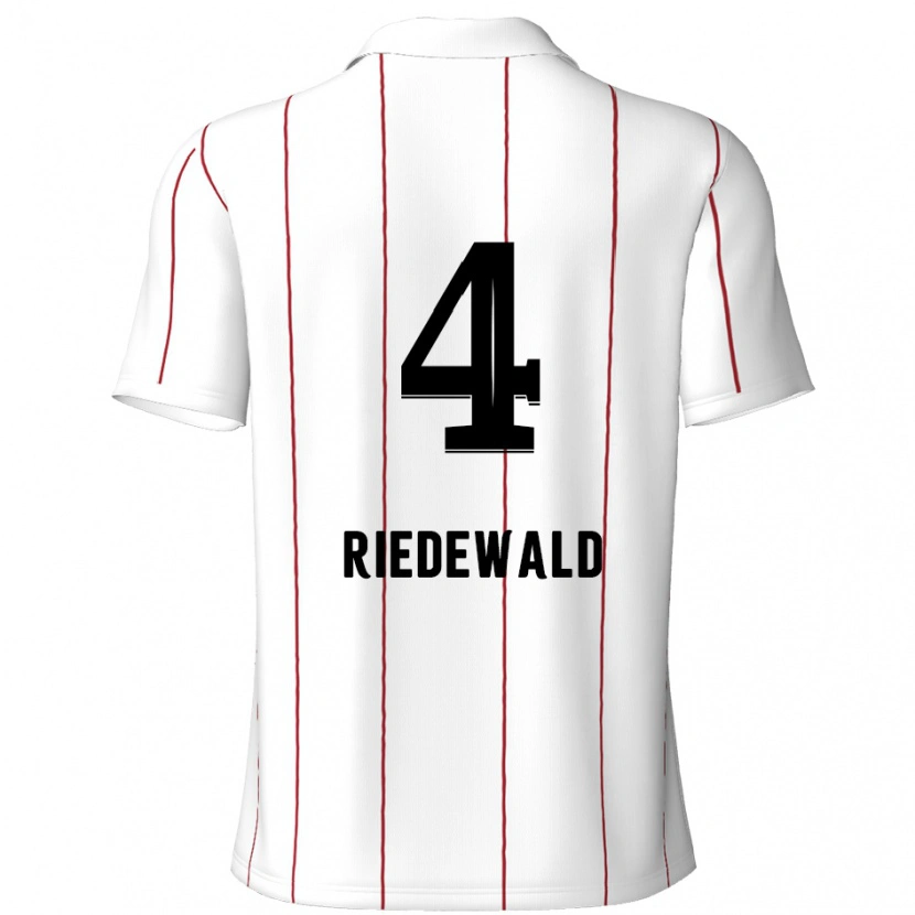 Danxen Hombre Camiseta Jairo Riedewald #4 Blanco Negro 2ª Equipación 2024/25 La Camisa