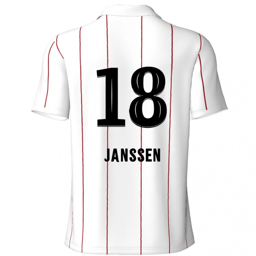 Danxen Hombre Camiseta Vincent Janssen #18 Blanco Negro 2ª Equipación 2024/25 La Camisa