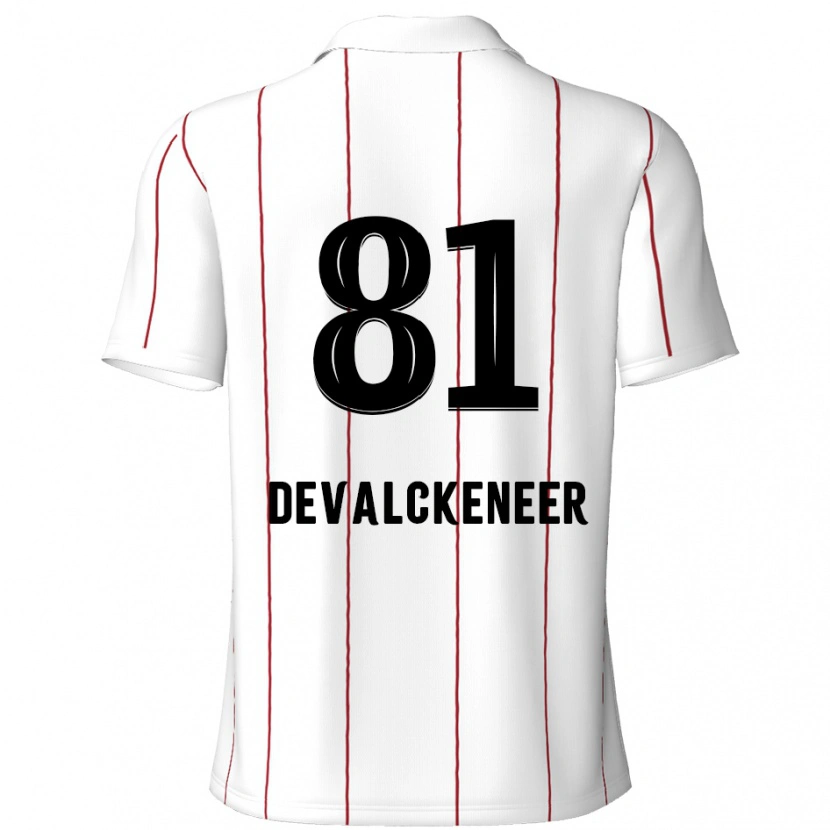 Danxen Hombre Camiseta Niels Devalckeneer #81 Blanco Negro 2ª Equipación 2024/25 La Camisa