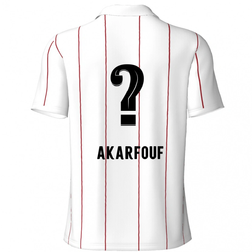 Danxen Hombre Camiseta Hamza Akarfouf #0 Blanco Negro 2ª Equipación 2024/25 La Camisa