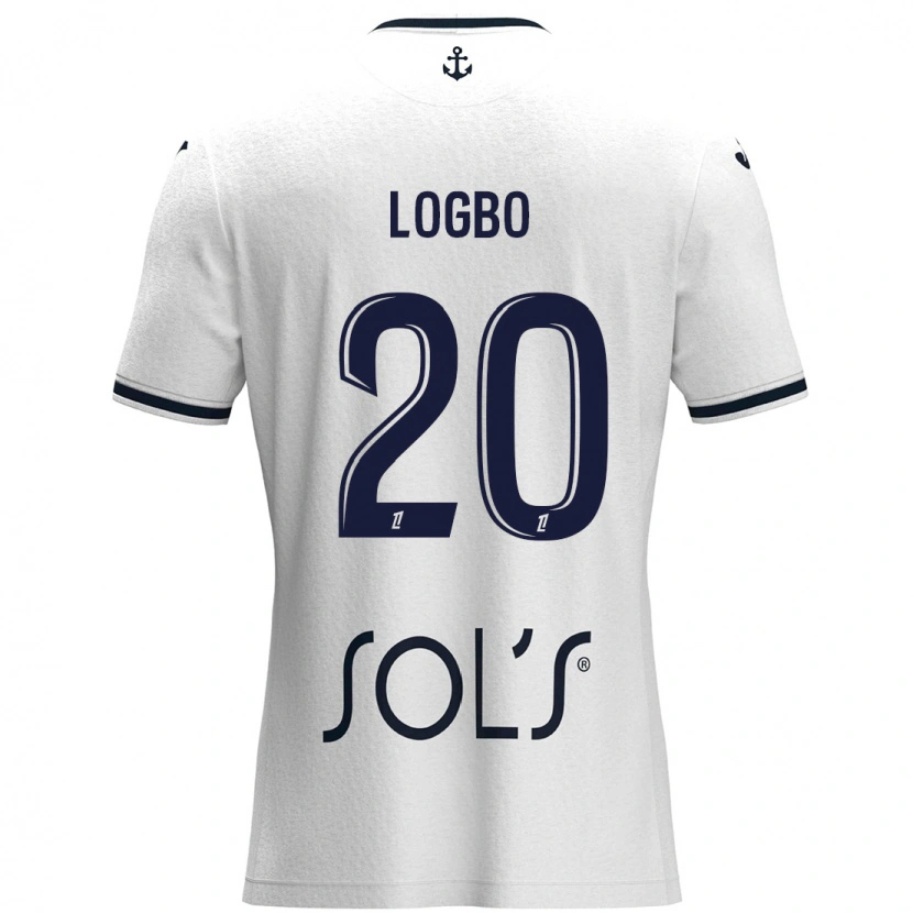 Danxen Hombre Camiseta Andy Logbo #20 Blanco Azul Oscuro 2ª Equipación 2024/25 La Camisa