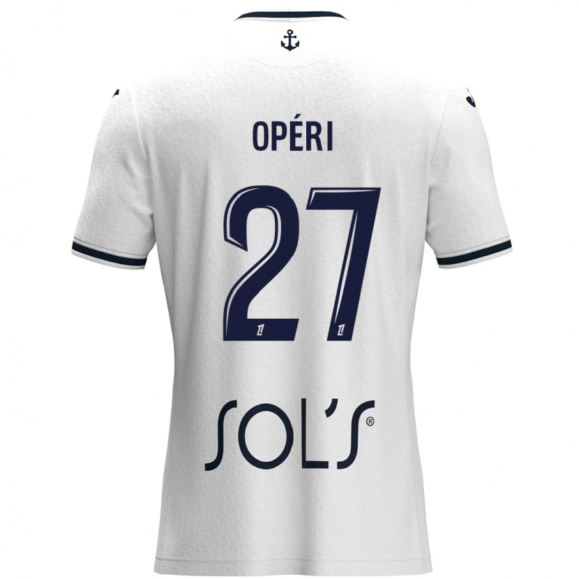 Danxen Hombre Camiseta Christopher Operi #27 Blanco Azul Oscuro 2ª Equipación 2024/25 La Camisa