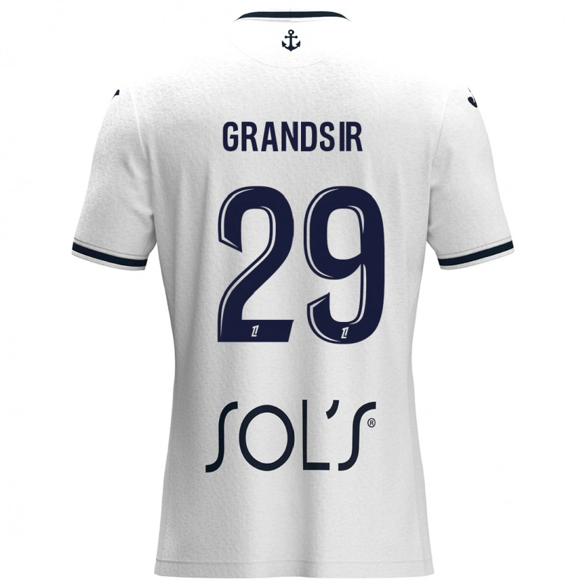 Danxen Hombre Camiseta Samuel Grandsir #29 Blanco Azul Oscuro 2ª Equipación 2024/25 La Camisa