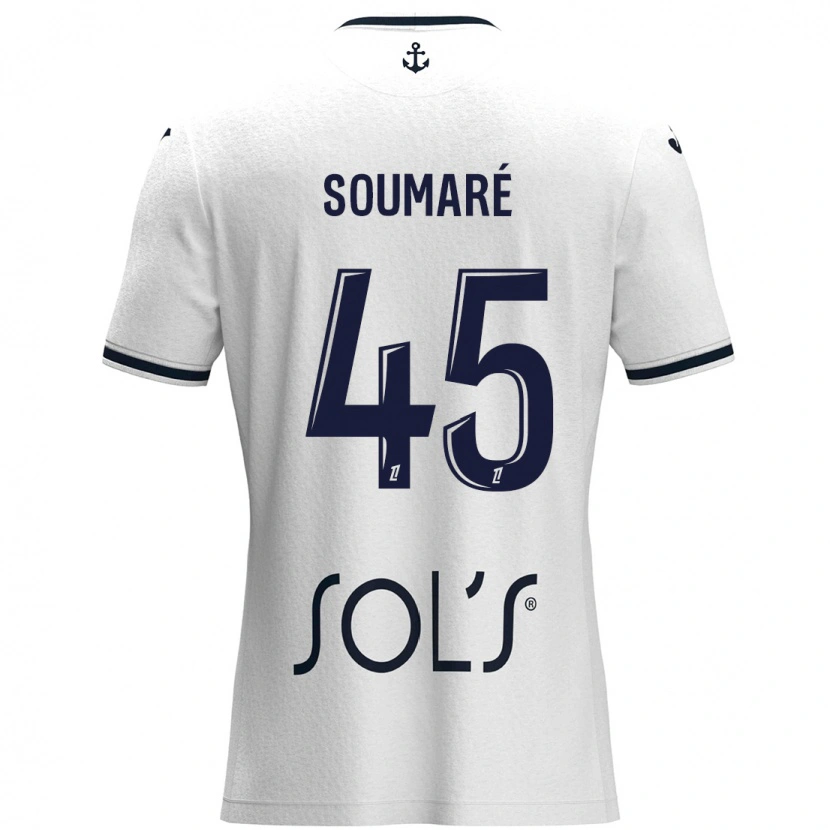 Danxen Hombre Camiseta Issa Soumaré #45 Blanco Azul Oscuro 2ª Equipación 2024/25 La Camisa