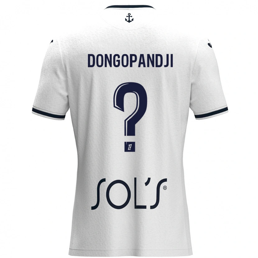 Danxen Hombre Camiseta Hakim Dongopandji #0 Blanco Azul Oscuro 2ª Equipación 2024/25 La Camisa