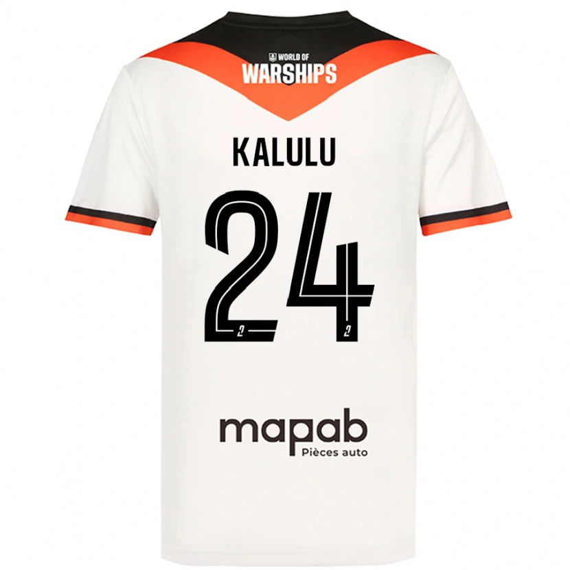 Danxen Hombre Camiseta Gédéon Kalulu #24 Blanco 2ª Equipación 2024/25 La Camisa