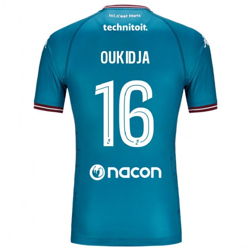 Danxen Hombre Camiseta Alexandre Oukidja #16 Azul Petróleo 2ª Equipación 2024/25 La Camisa