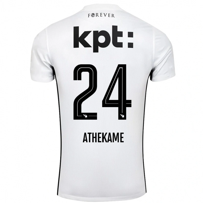 Danxen Hombre Camiseta Zachary Athekame #24 Blanco Negro 2ª Equipación 2024/25 La Camisa