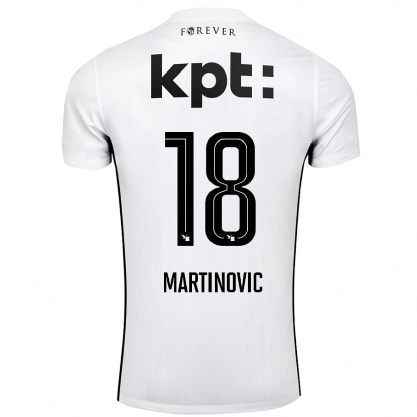 Danxen Hombre Camiseta Denis Martinovic #18 Blanco Negro 2ª Equipación 2024/25 La Camisa