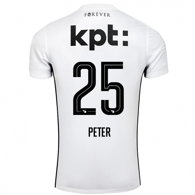Danxen Hombre Camiseta Luc Peter #25 Blanco Negro 2ª Equipación 2024/25 La Camisa