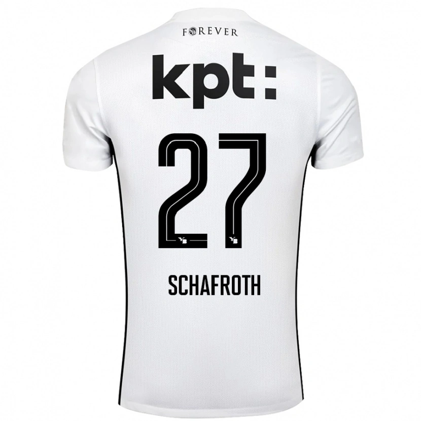 Danxen Hombre Camiseta Reto Schafroth #27 Blanco Negro 2ª Equipación 2024/25 La Camisa