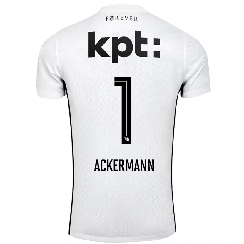 Danxen Hombre Camiseta Jara Ackermann #1 Blanco Negro 2ª Equipación 2024/25 La Camisa