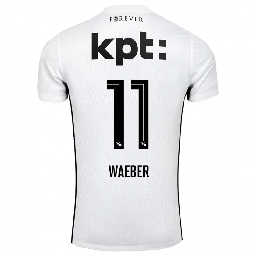 Danxen Hombre Camiseta Stéphanie Waeber #11 Blanco Negro 2ª Equipación 2024/25 La Camisa