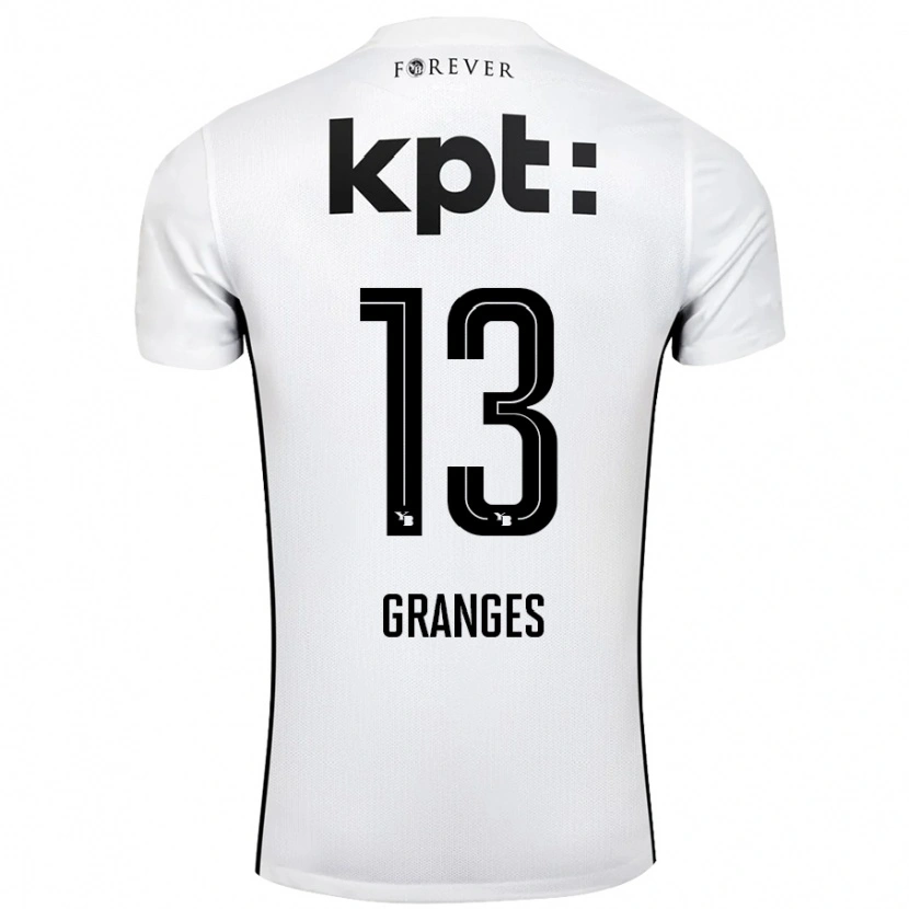 Danxen Hombre Camiseta Malaurie Granges #13 Blanco Negro 2ª Equipación 2024/25 La Camisa