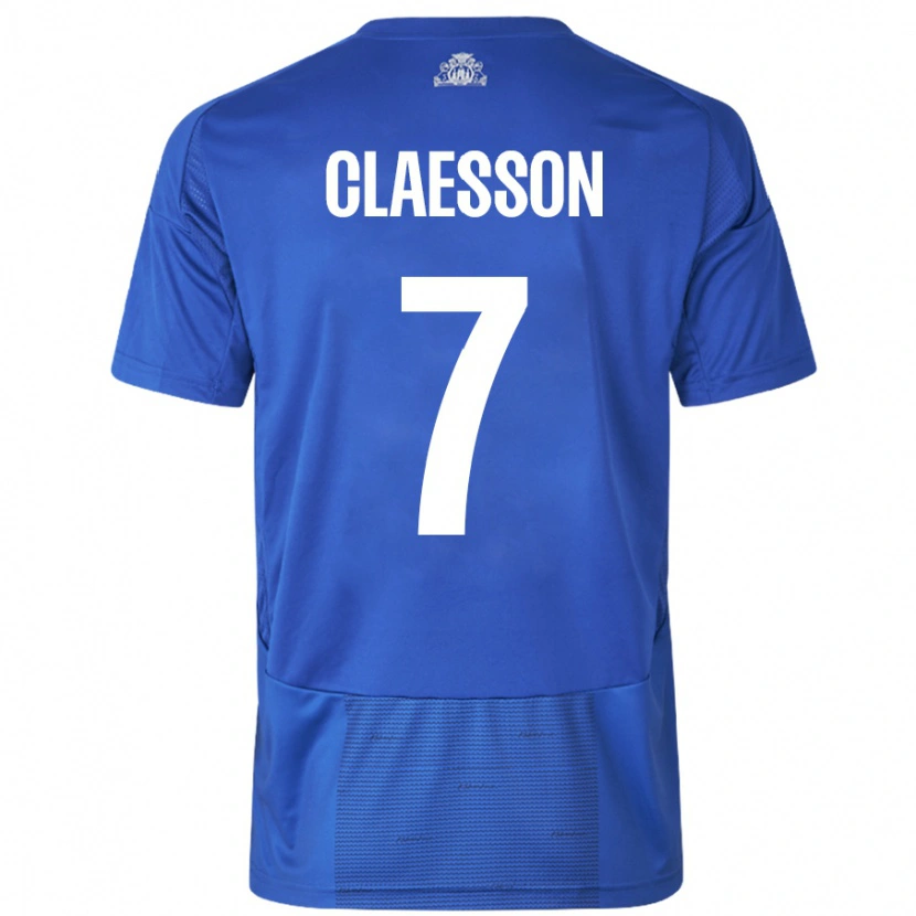 Danxen Hombre Camiseta Viktor Claesson #7 Blanco Azul 2ª Equipación 2024/25 La Camisa