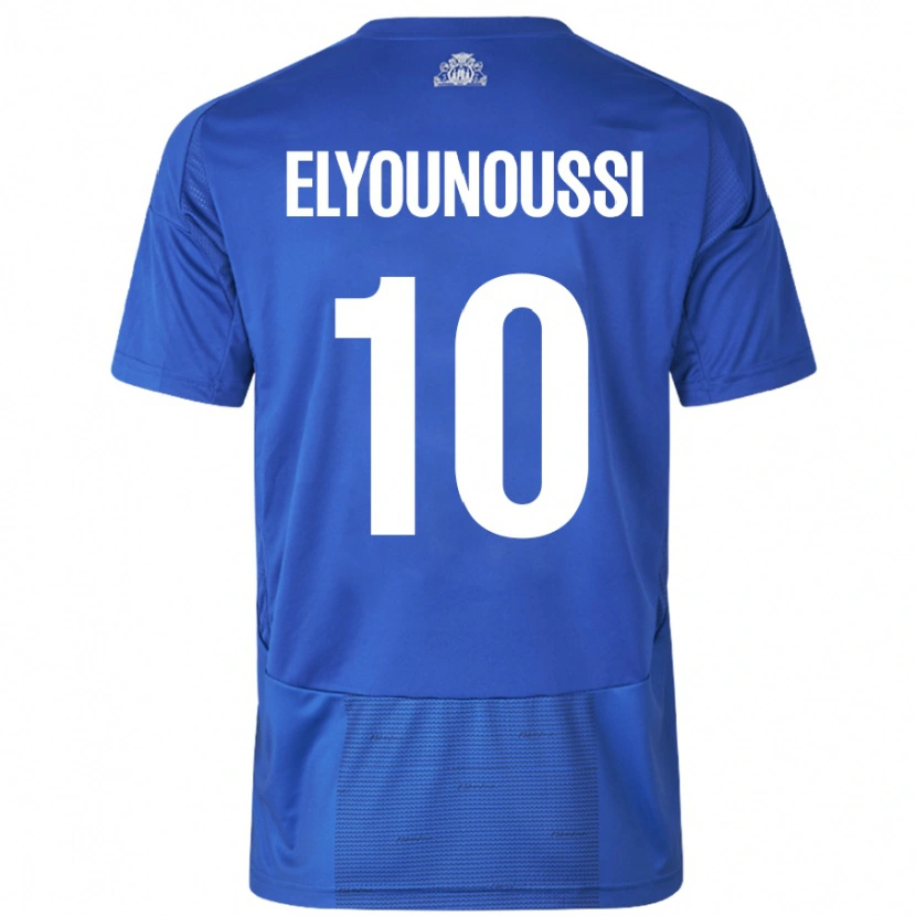 Danxen Hombre Camiseta Mohamed Elyounoussi #10 Blanco Azul 2ª Equipación 2024/25 La Camisa