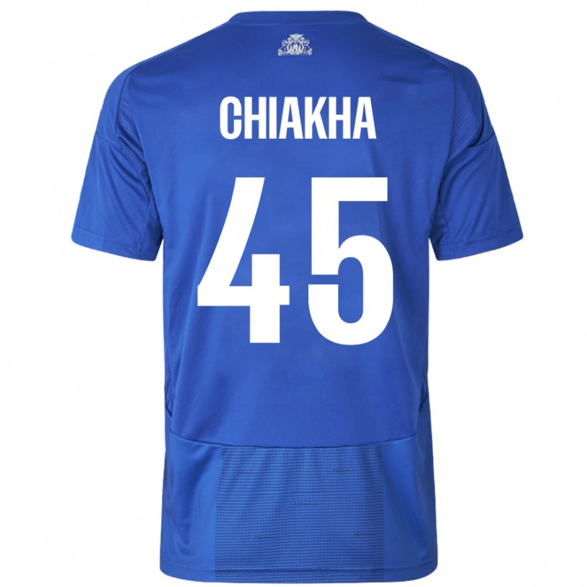 Danxen Hombre Camiseta Amin Chiakha #45 Blanco Azul 2ª Equipación 2024/25 La Camisa