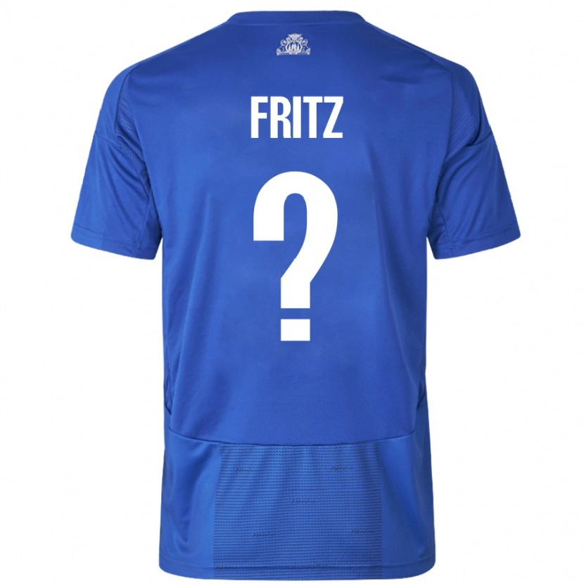 Danxen Hombre Camiseta Gustav Fritz #0 Blanco Azul 2ª Equipación 2024/25 La Camisa