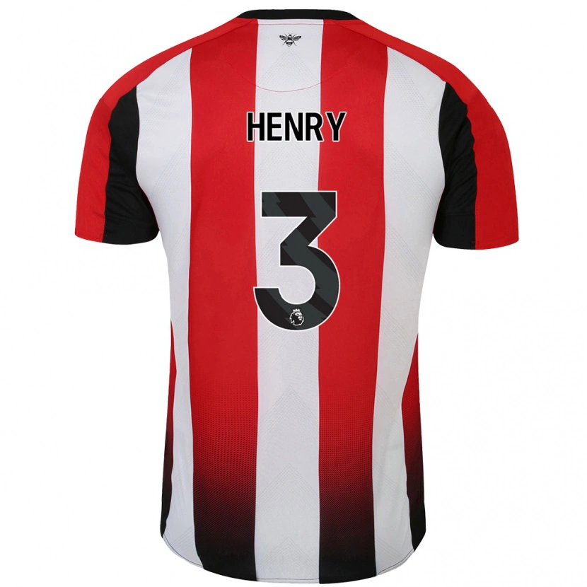 Danxen Mujer Camiseta Rico Henry #3 Rojo Blanco 1ª Equipación 2024/25 La Camisa