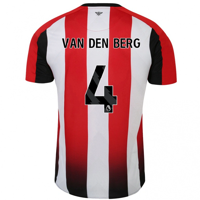 Danxen Mujer Camiseta Sepp Van Den Berg #4 Rojo Blanco 1ª Equipación 2024/25 La Camisa