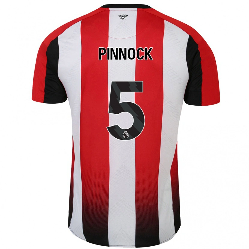 Danxen Mujer Camiseta Ethan Pinnock #5 Rojo Blanco 1ª Equipación 2024/25 La Camisa