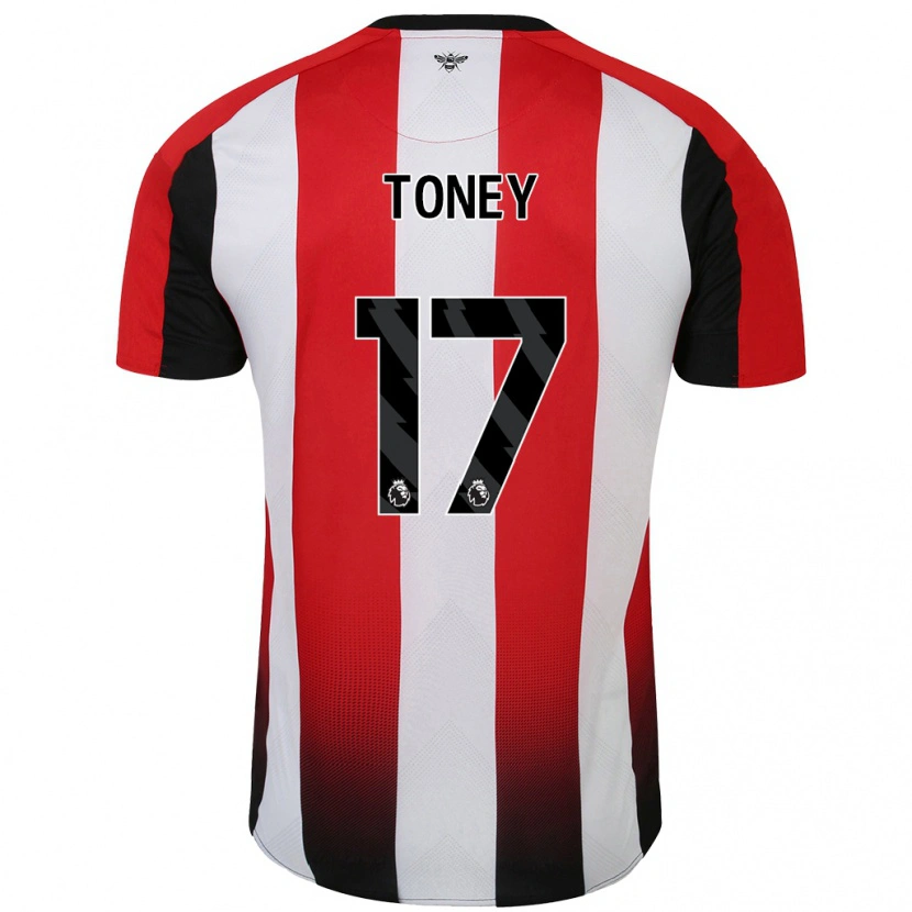 Danxen Mujer Camiseta Ivan Toney #17 Rojo Blanco 1ª Equipación 2024/25 La Camisa