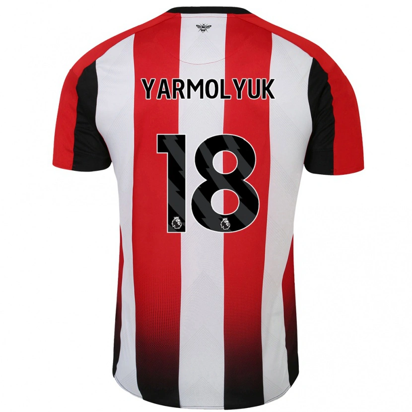 Danxen Mujer Camiseta Yegor Yarmolyuk #18 Rojo Blanco 1ª Equipación 2024/25 La Camisa