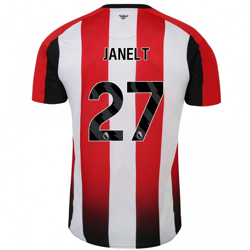 Danxen Mujer Camiseta Vitaly Janelt #27 Rojo Blanco 1ª Equipación 2024/25 La Camisa