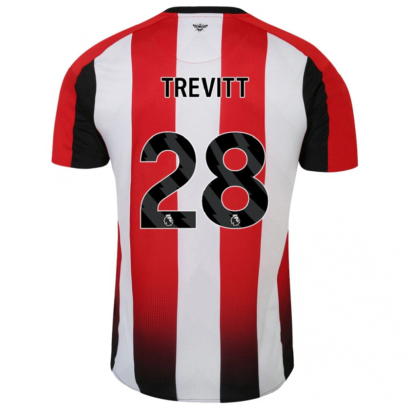 Danxen Mujer Camiseta Ryan Trevitt #28 Rojo Blanco 1ª Equipación 2024/25 La Camisa
