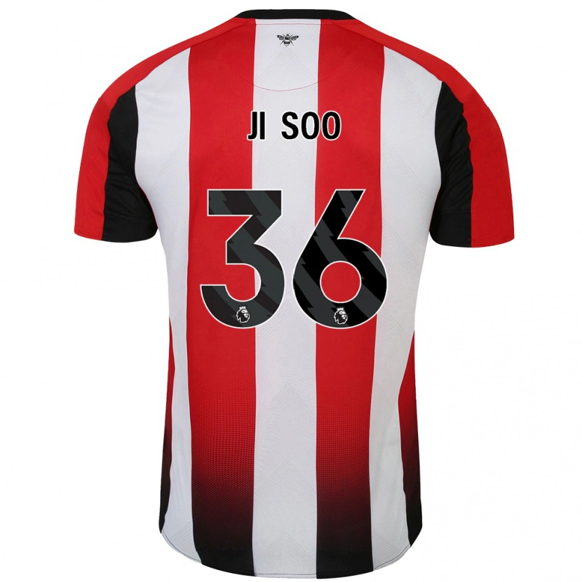 Danxen Mujer Camiseta Ji-Soo Kim #36 Rojo Blanco 1ª Equipación 2024/25 La Camisa