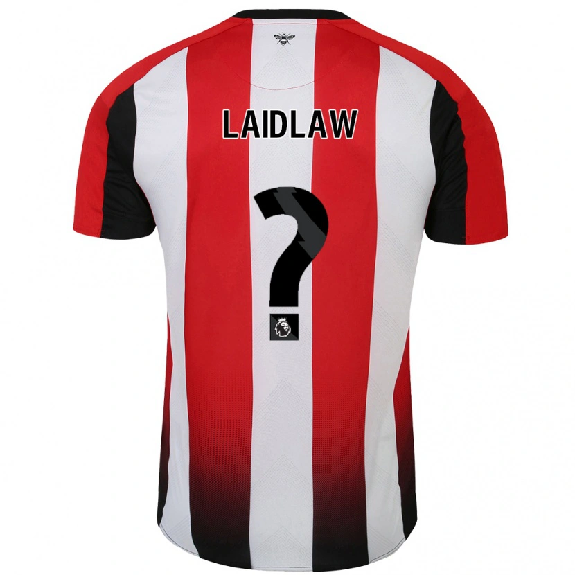 Danxen Mujer Camiseta Ethan Laidlaw #0 Rojo Blanco 1ª Equipación 2024/25 La Camisa