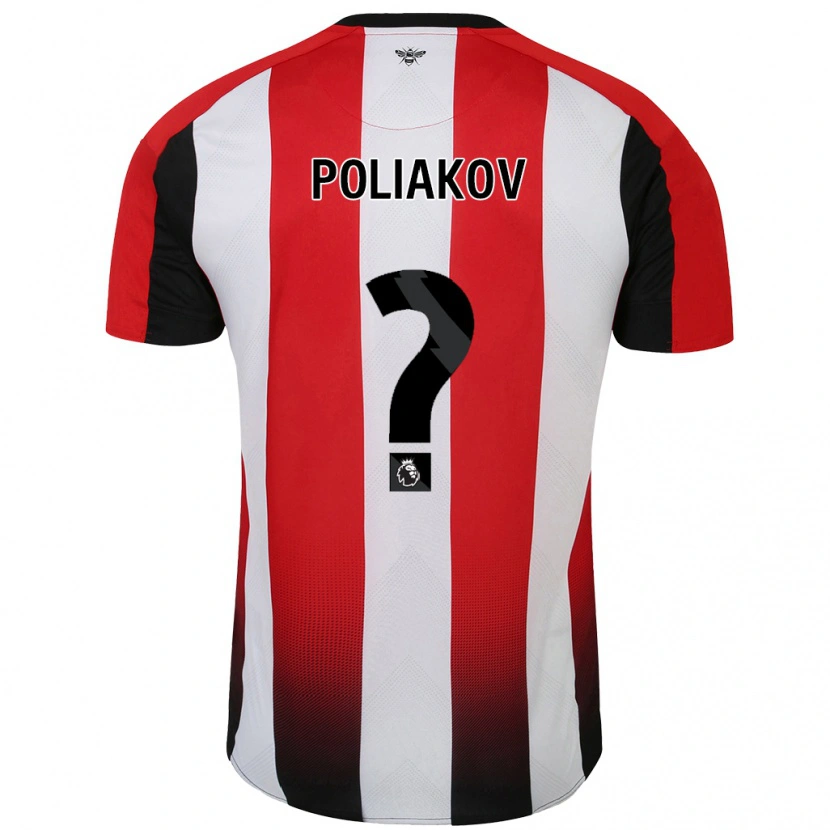 Danxen Mujer Camiseta Adam Poliakov #0 Rojo Blanco 1ª Equipación 2024/25 La Camisa