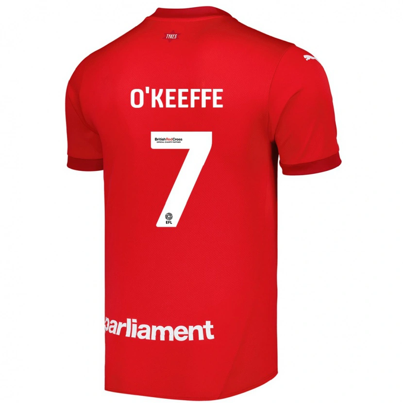 Danxen Mujer Camiseta Corey O'keeffe #7 Rojo 1ª Equipación 2024/25 La Camisa