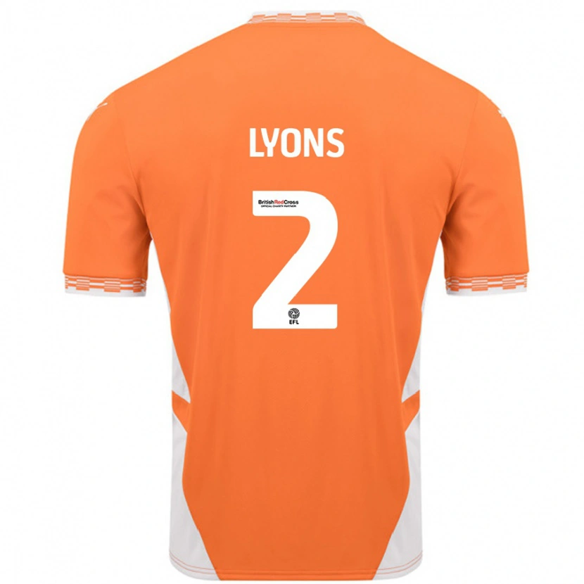 Danxen Mujer Camiseta Andy Lyons #2 Naranja Blanco 1ª Equipación 2024/25 La Camisa