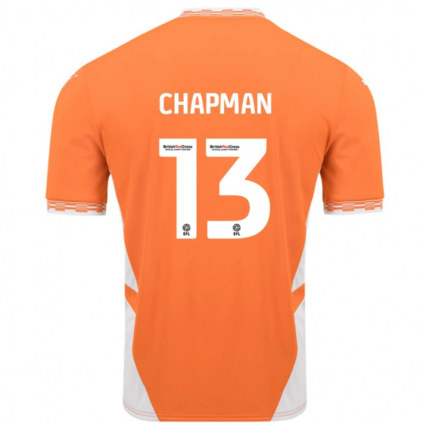 Danxen Mujer Camiseta Mackenzie Chapman #13 Naranja Blanco 1ª Equipación 2024/25 La Camisa
