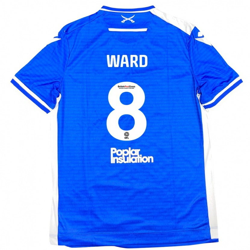 Danxen Mujer Camiseta Grant Ward #8 Azul Blanco 1ª Equipación 2024/25 La Camisa