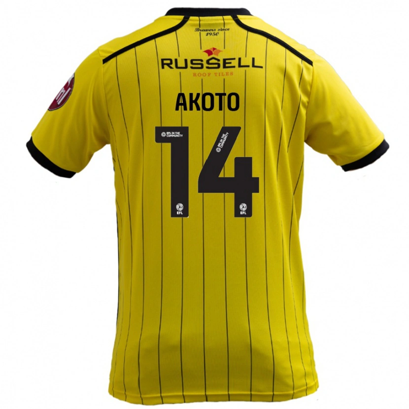 Danxen Mujer Camiseta Nick Akoto #14 Amarillo 1ª Equipación 2024/25 La Camisa