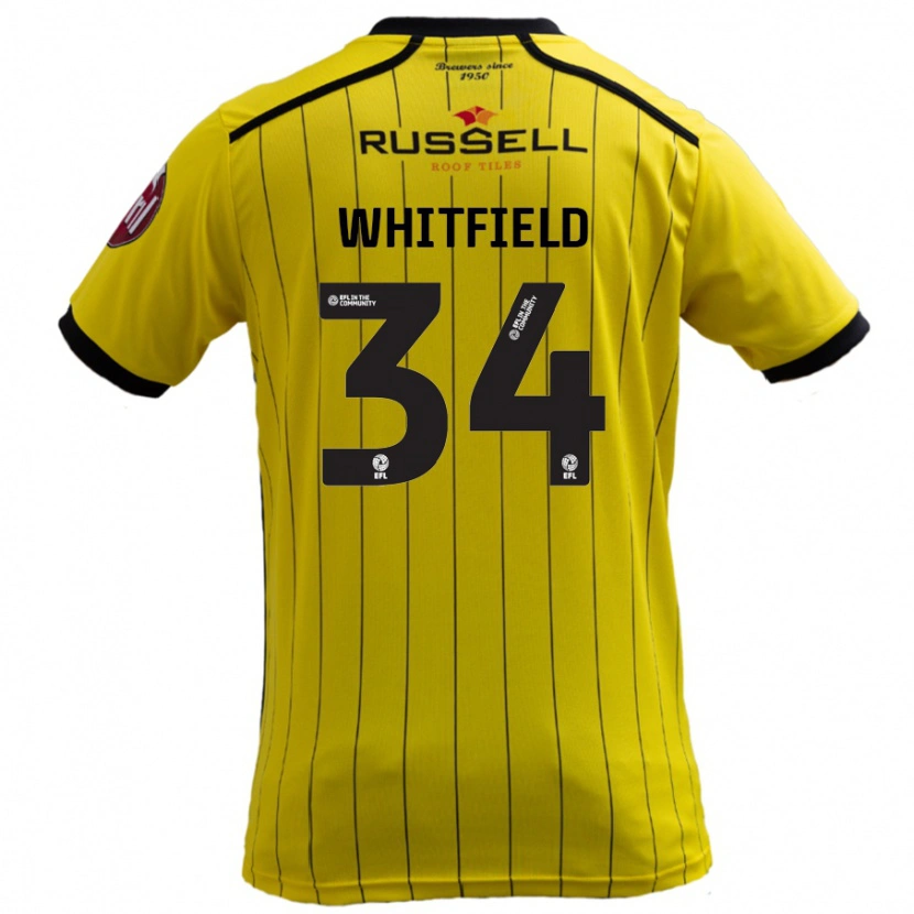 Danxen Mujer Camiseta Ben Whitfield #34 Amarillo 1ª Equipación 2024/25 La Camisa