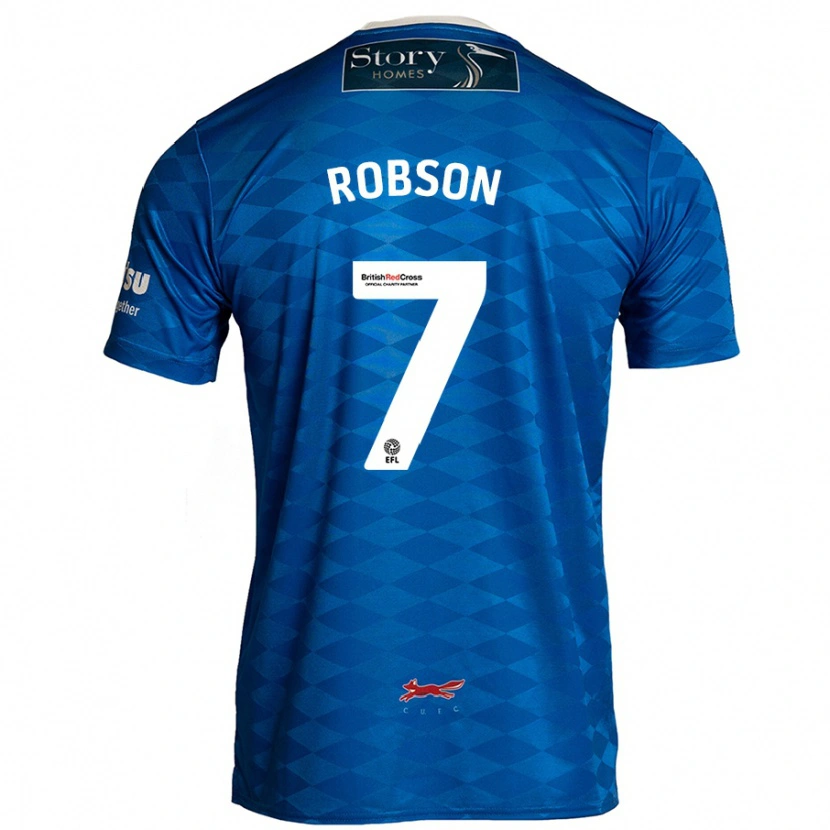 Danxen Mujer Camiseta Ethan Robson #7 Azul 1ª Equipación 2024/25 La Camisa
