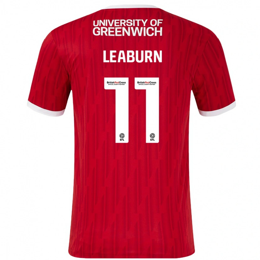 Danxen Mujer Camiseta Miles Leaburn #11 Rojo Blanco 1ª Equipación 2024/25 La Camisa
