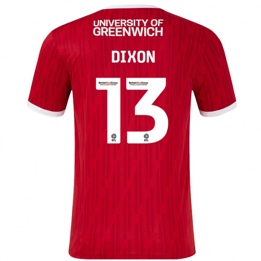 Danxen Mujer Camiseta Kaheim Dixon #13 Rojo Blanco 1ª Equipación 2024/25 La Camisa